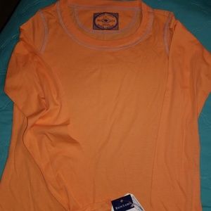 Ralph Lauren Orange Long Sleeve Tee Casual Cotton Blend